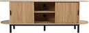 62" Tambour Door TV Stand,Wood Mid Century Modern TV Cabinet for Up to 75“ TV,Curved Edge Long TV Stand with Storage for Bedroom Living Room (Natural, 62.2inch) by CozyNest Decor