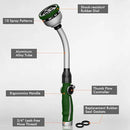 RESTMO Watering Wand Heavy Duty, Metal Garden Hose Wand with 10 Spray Patterns, 15-Inch Long Hose Nozzle Sprayer with Thumb Flow Control, Ideal to Water Hanging Baskets and Shrubs, Green by GreenHaven Gardens