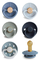 FRIGG Natural Rubber Baby Pacifier 6-Pack Endless Sea | Made in Denmark | BPA-Free (6-18 Months) by TinyTreasures Baby Boutique