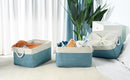 TheWarmHome Storage Baskets for Organizing - Extra Large 3 Pack 17x14x10 inch Storage Bins for Shelves Closet Nursery Bathroom Bedroom Baby Clothes Dog Toy Home Organization (White & Green) by TinyTreasures Baby Boutique