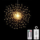 200 LED Starburst Sphere Lights,Firework Lights Battery Powered, Tent Chandelier Remote Control, Waterproof Hanging Lights for Gardens Courtyards Porches Christmas Party Home Decor（Warm White）