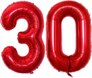 GOER Number 30 Balloons for 30th Birthday Party Decorations,42 Inch Jumbo Foil Helium Balloons for 30th Anniversary (Red) by TinyTreasures Baby Boutique