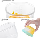 U-Taste 3oz 6oz Small Storage Containers: Food Grade Liquid-Silicone Freezer Box with Airtight Lid, Microwave Safe with Clear Measurements, Reusable for Meal Prepping Portion (Set of 4, Aqua Sky) by TinyTreasures Baby Boutique