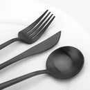 Matte Black Silverware Set, Vanys 20 Piece Stainless Steel Cutlery Flatware Set, Kitchen Utensil Sets for 4, Tableware With Knife Spoons And Forks Set, Satin Finished Polished by CozyNest Decor