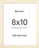 upsimples 8x10 Picture Frame, Natural Solid Wooden Picture Frames, Display 5x7 with Mat or 8 x 10 Without Mat, Wall or Tabletop, 1 Pack, White by CozyNest Decor