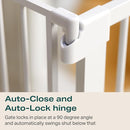 Cumbor 29.7-57" Extra Wide Baby Gate for Stairs, Mom's Choice Awards Winner-Dog Gate for Doorways, Pressure Mounted Walk Through Safety Child Gate for Kids Toddler, Tall Pet Puppy Fence Gate, White by TinyTreasures Baby Boutique