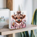Highland Cow Winter Decor, Highland Cow Gifts for women, Highland Cow Baby Decor, Highland Cow Nursery Decor, Wooden Box Decor Sign for Home Farmhouse Office Living Room Table Shelf Tiered by CozyNest Decor