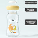 YOHKOH Breast Milk Storage Bottles - Wide Neck Glass Breastmilk Storage Bottles with Lids, BPA-Free (Yellow, 5.4oz (Pack of 6)) by TinyTreasures Baby Boutique