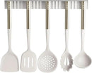 OOU Silicone Kitchen Cooking Utensils Set, 446°F Heat Resistant Kitchen Tool Set with Magnetic Wall Mounted Holder, 6 pcs Spatula Set with Stainless Steel Handle, Dishwasher Safe by CozyNest Decor