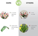 Light Pink Artificial Tulips, 2 Bundles 14Pcs, Fake Tulips Artificial Flowers, 2 x 2.4 Inch Large Flower Head Big Tulip, Easter Valentine's Day Mother's Day Home Decoration Flowers by CozyNest Decor