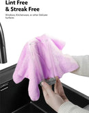 Fantasticlean Microfiber Cleaning Cloth Roll -75 Pack, Tear Away Microfiber Towels, 12" x 12", Reusable, Washable, Scratch Free, Ultra Absorbent Dish Rags for Car, Home, Garage or Shop (Purple) by CozyNest Decor
