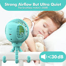 HomeLifairy Portable Stroller Fan, USB or Rechargeable Battery Operated with 3 Speeds and 360°Rotate, Cooling Clip On for Baby Crib Travel Car Seat Blue by TinyTreasures Baby Boutique