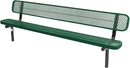 Coated Outdoor Furniture Heavy-Duty Outdoor Bench Thermoplastic Coated, Expanded Metal, Commercial-Grade Seating, Made in America (Inground with Back, 8 Ft, Textured Green) by GreenHaven Gardens