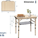 Small Folding Table 2FT Camping Table 3 Adjustable Height Lightweight Portable Aluminum Mini Foldable for Picnic Beach Indoor Outdoor, Yellow by GreenHaven Gardens