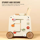 Wooden Baby Walker, 3-in-1 Baby Push Walker, with Pretend Kitchen, Montessori Sensory Activity Center, Push Walker Toys for Babies Learning to Walk, Sit-to-Stand by TinyTreasures Baby Boutique
