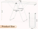APEXCHASER Clothes Drying Rack, Foldable Drying Rack Clothing, Sturdy Metal Laundry Drying Rack, Height-Adjustable Gullwing, Easy to Fold, Space-Saving, for Indoor Outdoor, White by TinyTreasures Baby Boutique