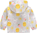 TUIJI Toddler Boys Girls Cartoon Print Zip Jacket Hooded Trench Lightweight Kids Coats Windbreaker Outdoor Cute Dust Coats by TinyTreasures Baby Boutique