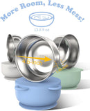 Baby Suction Bowls with Lids 4-Pack, 2-in-1 Stainless Steel 304 Toddler Bowl & Removable Silicone Suction Kids Bowl Plate Set Non Toxic Snack Dishes for Self-Feeding, Ocean Explorer Set by TinyTreasures Baby Boutique