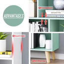 IOTXY Wooden Open Shelf Bookcase - 3-Tier Floor Standing Display Cabinet Rack with Legs, 10 Cubes Kids Bookshelf, Tiffany-Green by CozyNest Decor
