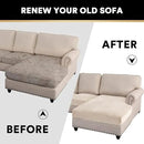 PrinceDeco Sectional Couch Covers 4 Pieces Couch Covers for Sofa Velvet Separate Couch Cover L Shape for Left/Right Chaise(3 Seater + 1 Chaise,Ivory) by CozyNest Decor