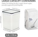 Vtopmart 4 PCS Large Food Storage Containers 5.2L / 175oz, 4 Pieces BPA Free Plastic Airtight Canisters for Flour, Sugar, Baking Supplies, Rice with Lids, 4 Measuring Cups and 24 Labels, Black by CozyNest Decor