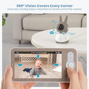 ieGeek Baby Monitor with 2K HD Resolution, Pan-Tilt-Zoom Video Baby Monitor Camera, 5'' LCD Screen & App Control, Night Vision, Cry and Motion Detection, Temp & Humidity Sensor, Two Way Audio, VOX by TinyTreasures Baby Boutique