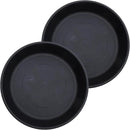 The HC Companies Flower Pot Saucers - Plastic Plant Saucer for Outdoors & Indoors - Traditional Design Plant Pot Trays for Water Drainage - Durable & Stylish Round Plant Tray (21-inch Black) by GreenHaven Gardens