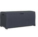 Suncast 73 Gallon Medium Resin Wicker Indoor/Outdoor Storage Box for Garden Tools, Pool Accessories, and Patio Cushions, Cyberspace by GreenHaven Gardens