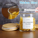 20 OZ Glass Food Storage Jars with 132 Pantry Labels Preprinted - 6 Pcs Thicken Glass Storage Containers with Airtight Bamboo Lid - Clear Kitchen Canister for Spice, Tea, Coffee, Sugar, Cookie, Candy by CozyNest Decor