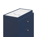 Storkcraft California 3-Drawer Chest with Removable Changing Topper (Midnight Blue with Driftwood) – GREENGUARD Gold Certified, Interlocking Drawer System, Pre-Installed Tracks, Easy Assembly by TinyTreasures Baby Boutique