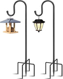 5-Prong Shepherd Hooks for Outdoor 2 Pack Heavy Duty Iron Garden Hooks for Hanging Plants, Bird Feeders, Lanterns, Solar Lights, and Wedding Decor – Rust-Resistant, Adjustable, Easy to Install 48 Inch by GreenHaven Gardens