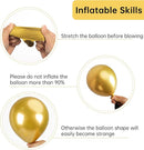RUBFAC 129pcs Metallic Gold Balloons Different Sizes 18 12 10 5 Inch, Latex Balloon Garland Arch Kit for Party Graduation Wedding Holiday Happy Birthday Decoration by TinyTreasures Baby Boutique