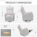 COLAMY Swivel Recliner Chair with Footrest, Rocker Glider Chair High Back with Double-Layer Cushion, Rocker Recliner for Nursery & Living Room, Bedroom, White by TinyTreasures Baby Boutique