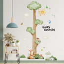 3D Cartoon Height Growth Chart for Kids Wall Stickers Removable DIY Jungle Animals and Plants Height Sticker Peel and Stick Sun White Clouds Wall Art Decor for Nursery Kids Bedroom Living Room by TinyTreasures Baby Boutique