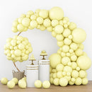 RUBFAC 129pcs Pastel Yellow Balloons Different Sizes 18 12 10 5 Inches Light Yellow Balloons for Happy Birthday Wedding Anniversary Baby Shower Easter Garland Arch Party Decoration by TinyTreasures Baby Boutique