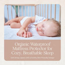 Organic Crib Mattress Protector - 100% Waterproof Crib Mattress Protector Pad with Soft Quiet & Breathable Triple Layer Protection - Fairtrade & GOTS Certified and Machine Washable (52"x28"x9”) by TinyTreasures Baby Boutique