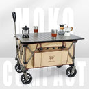 Whitsunday Folding Collapsible Wagon Cart, Beach Heavy Duty Wagon with Table,Utility Grocery Cart for Camping Sports Outdoor Shopping Park Khaki by GreenHaven Gardens
