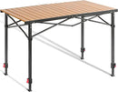 Portable Outdoor Adjustable Height Camping Table, Large for 2-6 Person, Foldable Roll-up Aluminum Camp Table with Carry Bag for Picnic, Camp, Sturdy, Stable, Loads 220 Lbs by GreenHaven Gardens