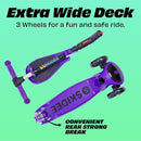 SKIDEE Kick Scooters for Kids Ages 3-5, Adjustable Height Foldable Scooter with Removable Seat, 3 LED Light Wheels, Rear Brake, Wide Standing Board, Suitable Up to 12 Year Old Boys/Girls by TinyTreasures Baby Boutique