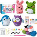 A-URA Learn to Crochet Kit for Beginners Kids and Adults, Premium 4 Animal Pattern Beginner Crochet Kits with Easy Tube Yarn & Step-by-Step Video Tutorials (Forest Friends–Standard Size) by TinyTreasures Baby Boutique