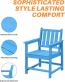 Patio Dining Chair Set of 2, HDPE Outdoor Dining Chair, Ergonomic HDPE Dining Chairs with Deep Seating, All Weather Outdoor Chairs Furniture for Backyard, Deck, Garden, Poolside, Sky Blue by CozyNest Decor