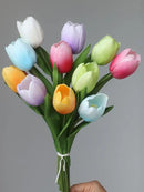 Buart Spring-Colors Tulip Flowers Artificial Luxury Big Tulip Valentine's Day Mother's Day Easter Home Kitchen Wedding Decorations(11pcs) by CozyNest Decor
