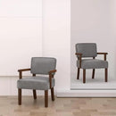 PU Leather Accent Chair, Oversized Living Room Chairs with Soft Seat and Armrests, Armchair for Bedroom, Dinning, Reading, Waiting Rooms by CozyNest Decor