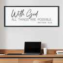 LuZhiQiang With God All Things Are Possible Wall Decor 40"×15" Matthew 19:26 sign Bible Verse Scripture for Living Room Large Wood Framed Wall Hanging Art (Black) by CozyNest Decor