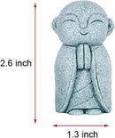 OwMell Japanese Jizo Monk Statue Praying, Buddha Jizo Statue Figurine Memorial Statue Aquarium Decoration for Garden Outdoor Ornament 2.6" - Namaste by GreenHaven Gardens