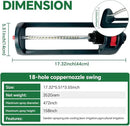 Lawn Sprinkler, 18 Brass Nozzles Garden Water Oscillating Sprinkler for Yard Covers up to 3,600 sq.ft, Heavy Weight Base, Built-in Spray Jet Cleaning Needle by GreenHaven Gardens