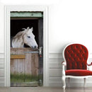 Horse 3D Door Stickers Murals - Peel & Stick - Waterproof & Washable - Matt Finish - Rustic Brown - Door & Wall - 33.9" x 78.7" by GreenHaven Gardens