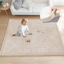 ACOMOPACK Baby Play Mat for Floor 1.3" Thick Memory Foam 50x50 Soft Velvet Playpen Mat for Kids,Infants,Toddlers,Tummy Time Crawling Mats with Non-Slip Bottom,Yoga,Tatami,Nursery Rug（Beige） by TinyTreasures Baby Boutique