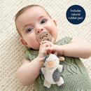 Itzy Ritzy Pacifier & Lovey Set - Natural Rubber Pacifier with Stuffed Animal Lovey - Detachable Plush Cow Binky Holder & Coordinating Natural Rubber Binky, Ideal for Ages 0-6 Months (Cow) by TinyTreasures Baby Boutique