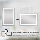 WELLFOR LED Bathroom Vanity Mirror 24 x 36 Inch, Lighted Anti-Fog Dimmable Mirror, IP44 Waterproof Wall Mounted Makeup Mirror, Packed with US Standard Plug and Touch Switch, (Horizontal/Vertical) by CozyNest Decor